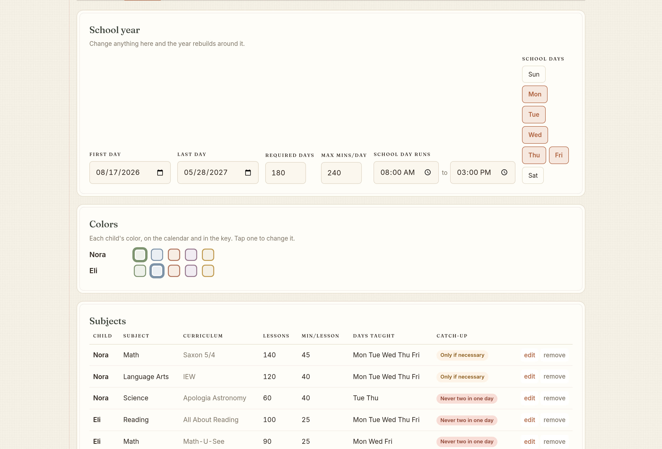 Choosing what syncs to your calendar