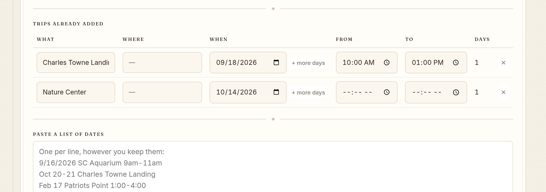 Field trips and activity days in Margin